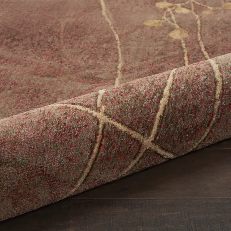 5' X 8' Brown Floral Power Loom Area Rug