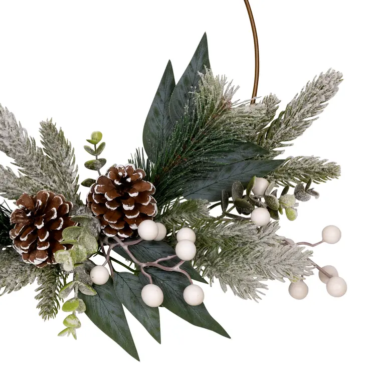 19" Faux Greenery And Pinecone Wreath