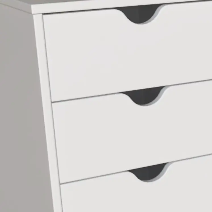 16" White Solid Wood Five Drawer Lingerie Chest