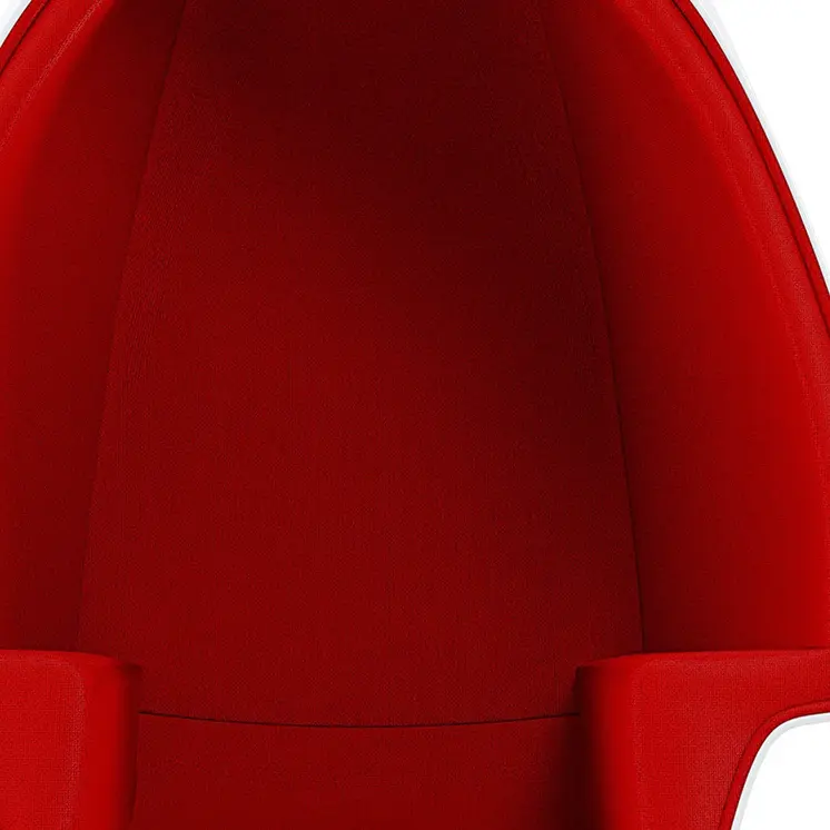 38" White And Red Fiberglass And Wool Swivel Egg Chair With Ottoman