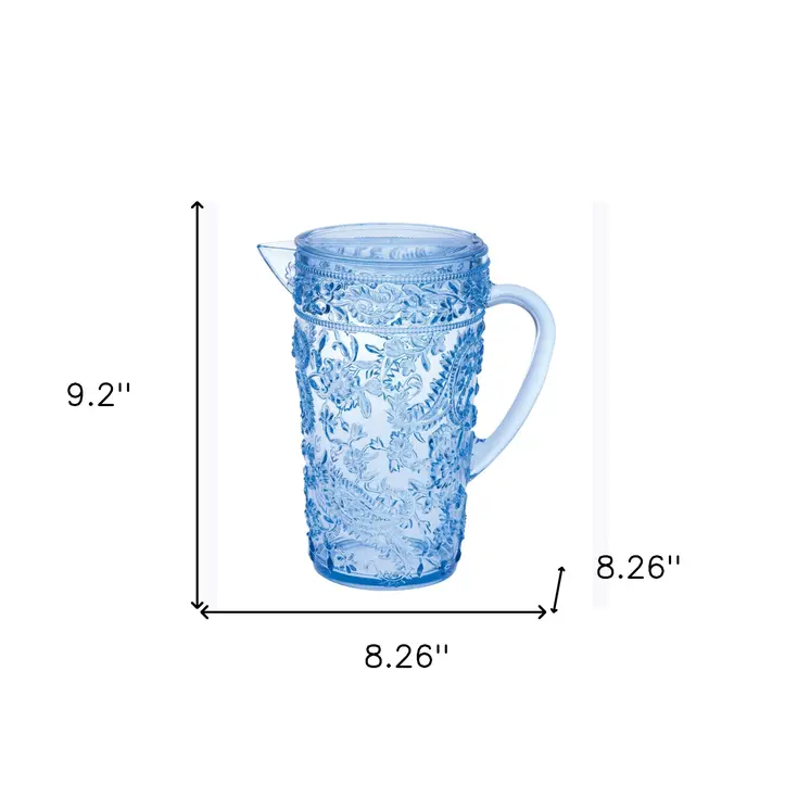 2.5 Quart Blue Paisley Acrylic Pitcher