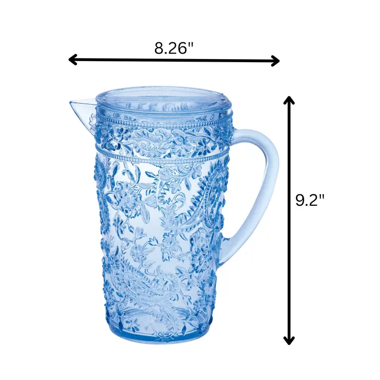 2.5 Quart Blue Paisley Acrylic Pitcher