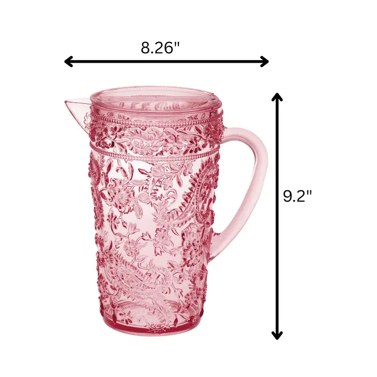 2.5 Quart Pink Paisley Acrylic Pitcher