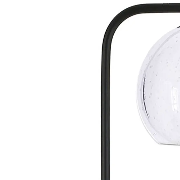 68" Black Adjustable Reading Floor Lamp With Clear Seeded Glass Globe Shade