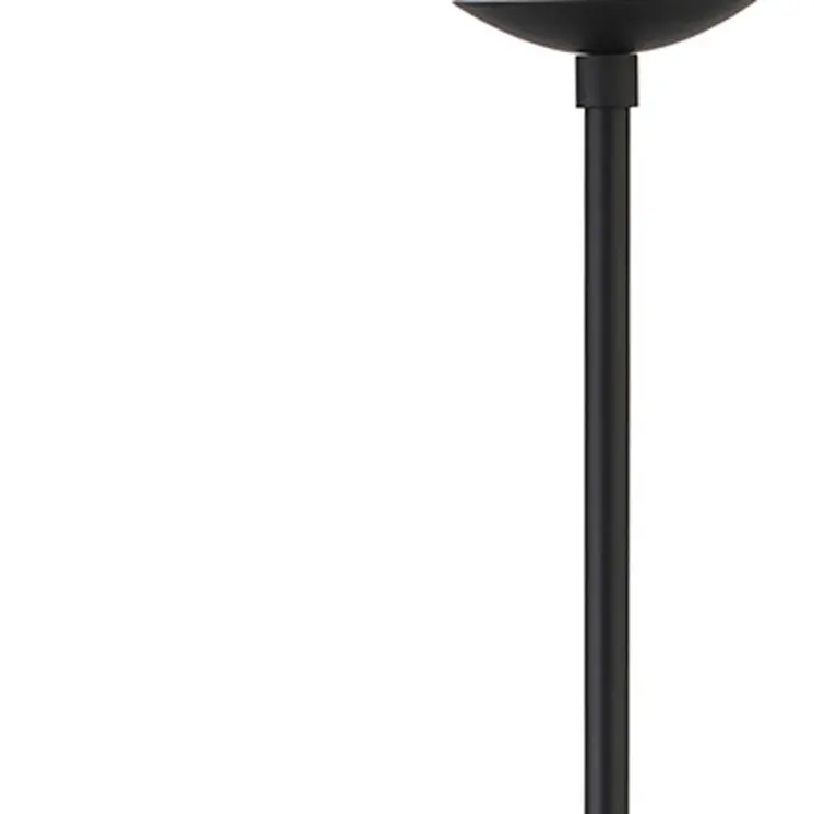 69" Black Two Light Novelty Floor Lamp With White Frosted Glass Globe Shade