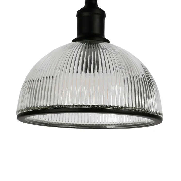 58" Black Swing Arm Floor Lamp With Clear Glass Dome Shade