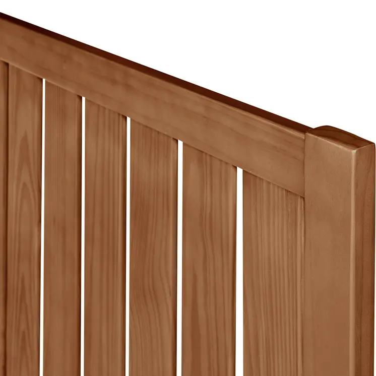 Brown Shiplap Texture Solid Wood Queen Bed Frame
