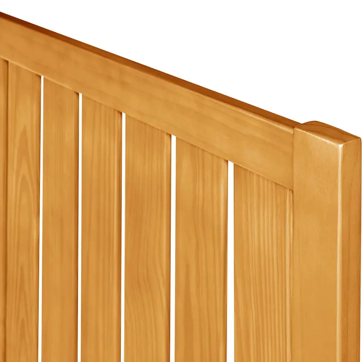 Natural Shiplap Texture Solid Wood Queen Bed Frame