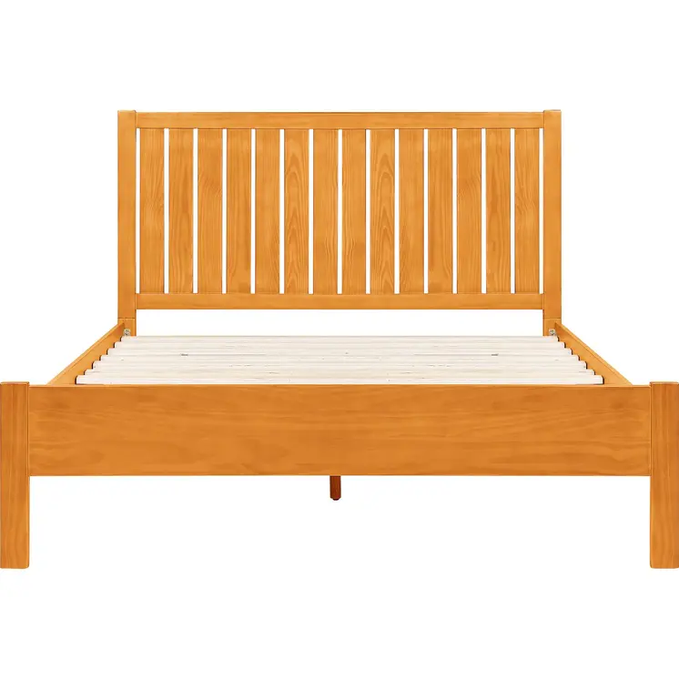 Brown Solid Wood King Bed Frame