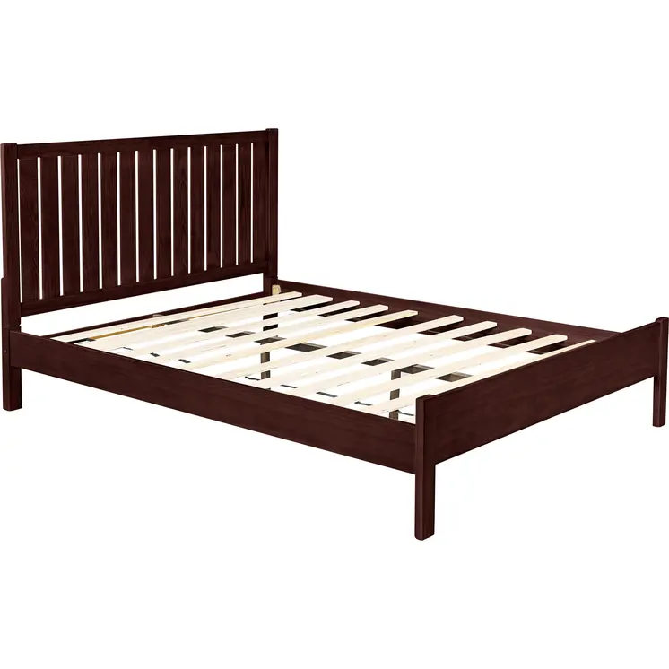 Brown Solid Wood Queen Bed Frame