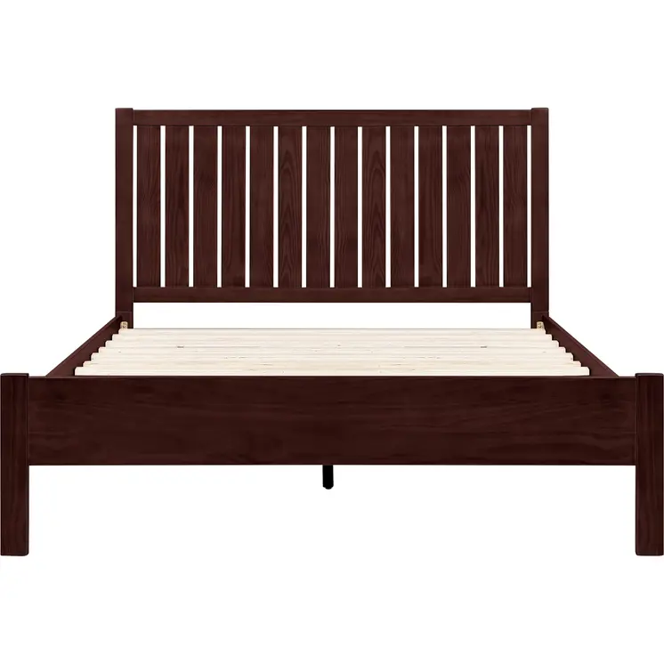 Brown Solid Wood King Bed Frame