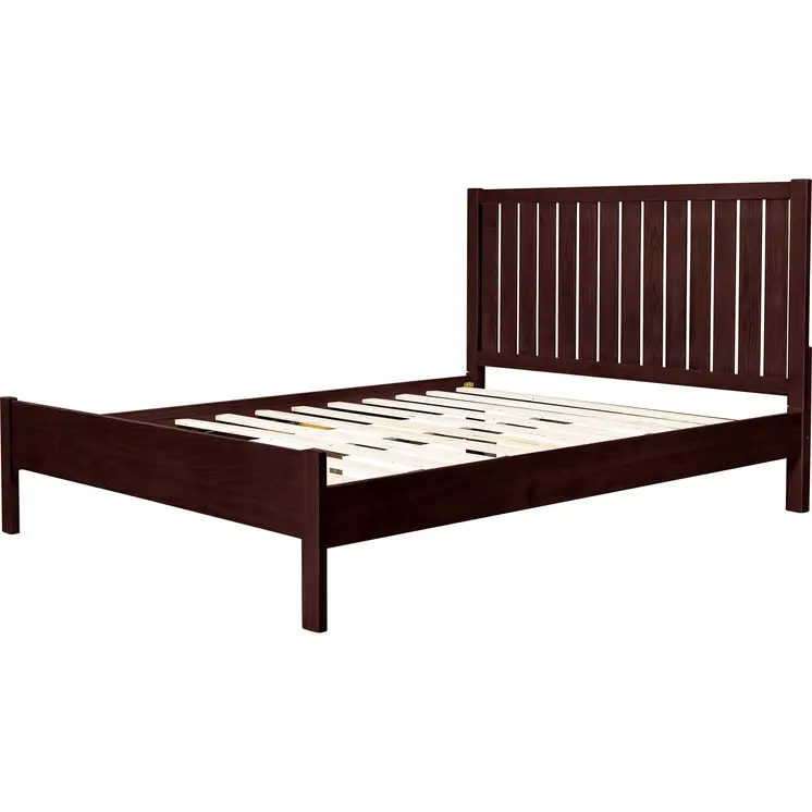 Brown Solid Wood King Bed Frame