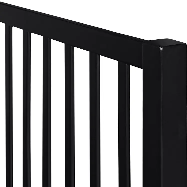 Black Slat Back Solid Wood King Bed Frame