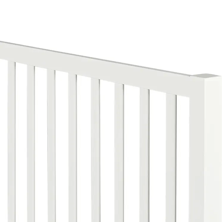 White Slat Back Solid Wood Queen Bed Frame