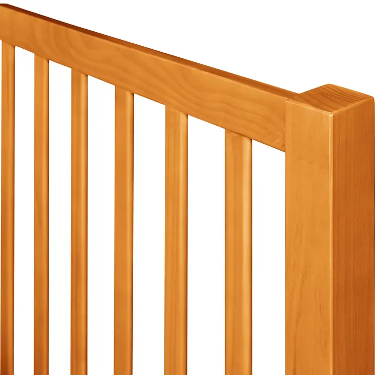Brown Slat Back Solid Wood Queen Bed Frame