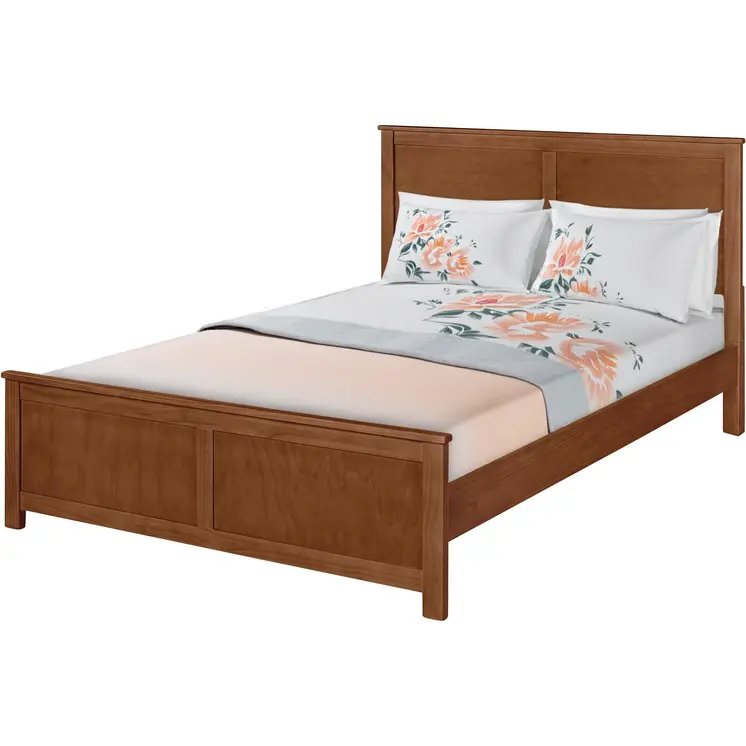 Brown Solid Wood Queen Bed Frame