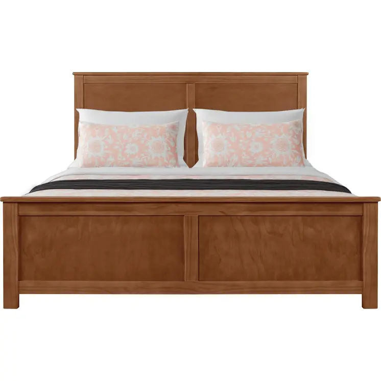 Brown Solid Wood Queen Bed Frame