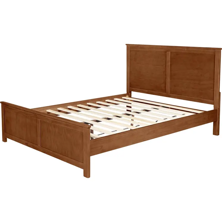 Brown Solid Wood Queen Bed Frame