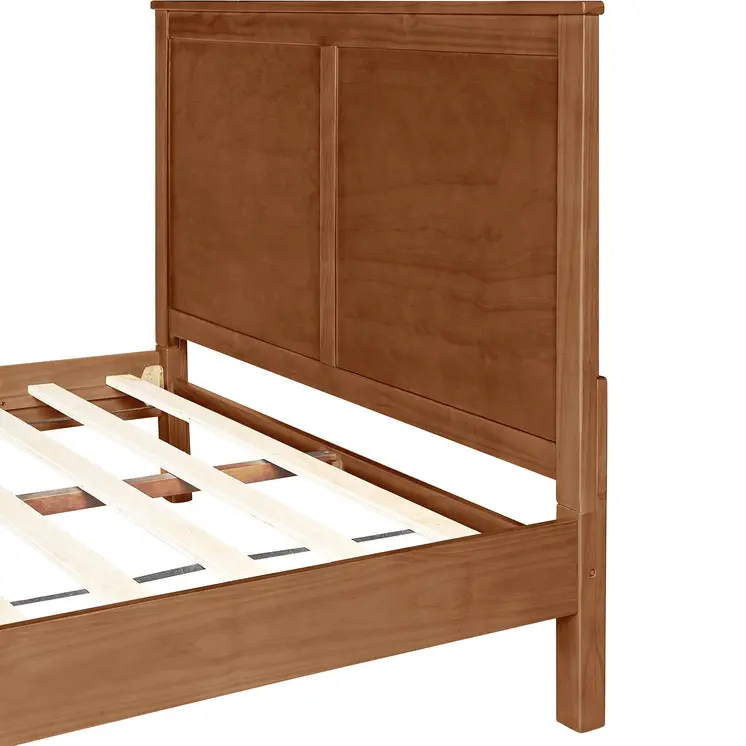 Brown Solid Wood Queen Bed Frame
