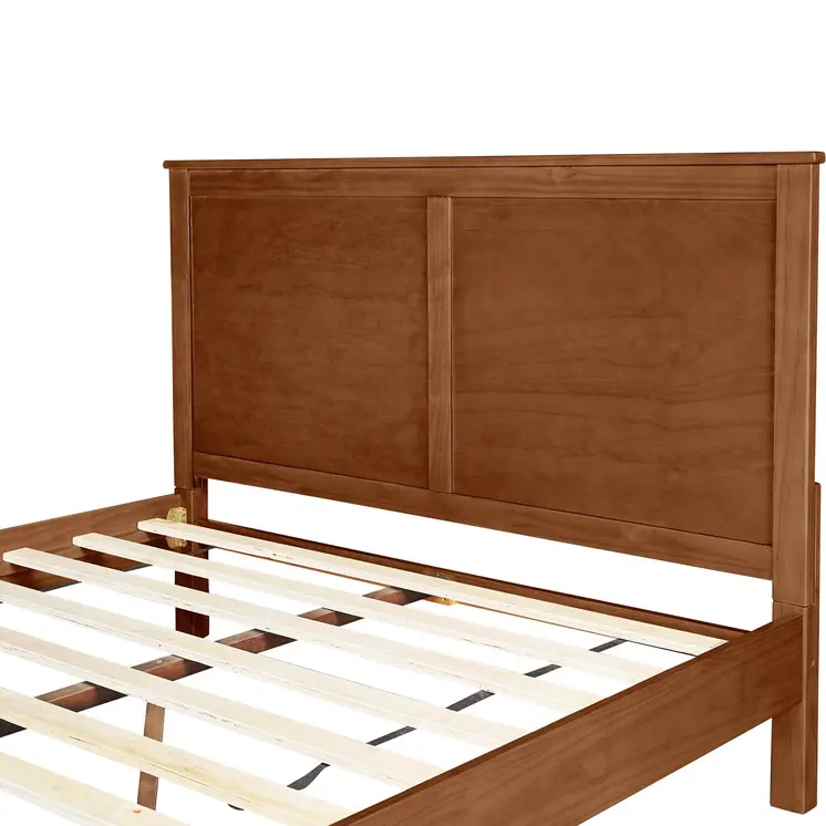 Brown Solid Wood Queen Bed Frame