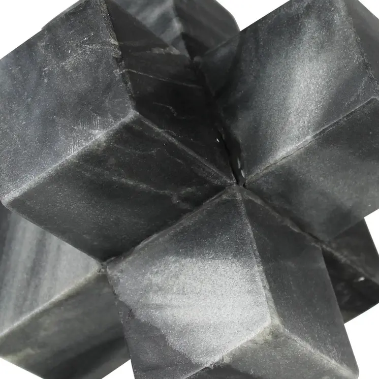 6" Black Marble Decorative Jack Tabletop Sculpture