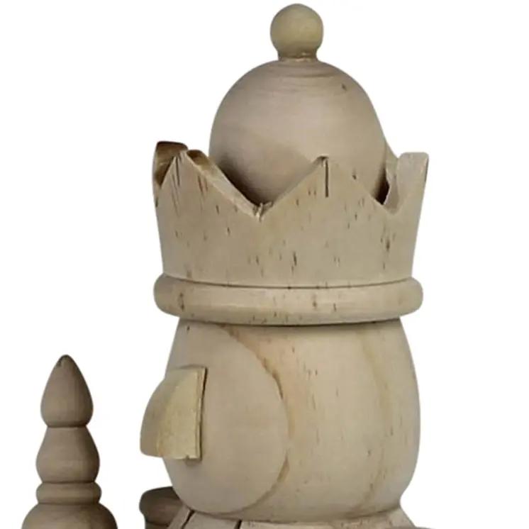 10" Natural Solid Wood Christmas Nutcracker Tabletop Sculpture