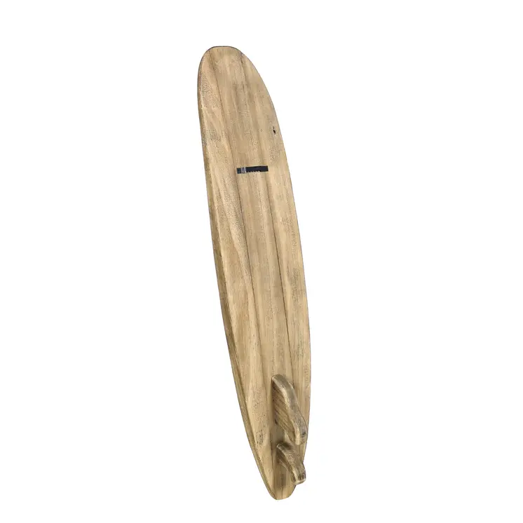 Set of Three Brown Black And Natural Distressed Solid Wood Surfboard Hanging Dimensional Sculptures