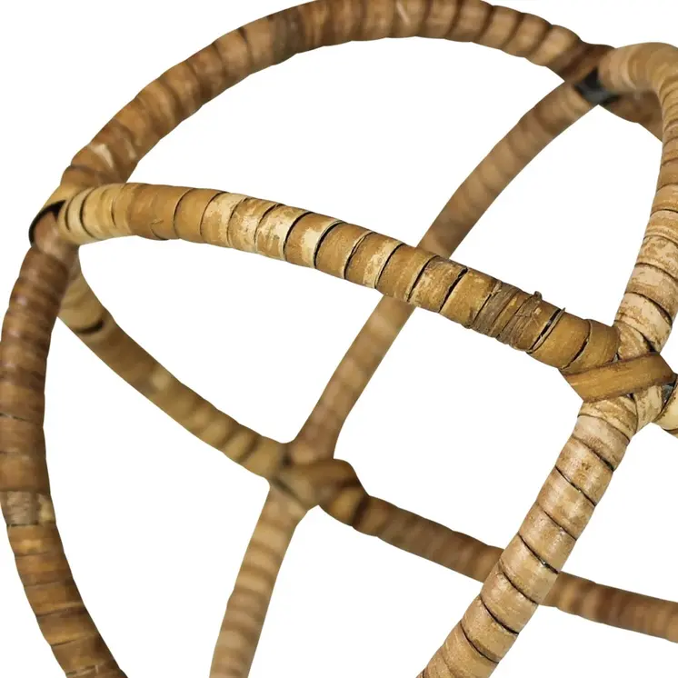 5" Natural Rattan Decorative Orb Tabletop Sculpture