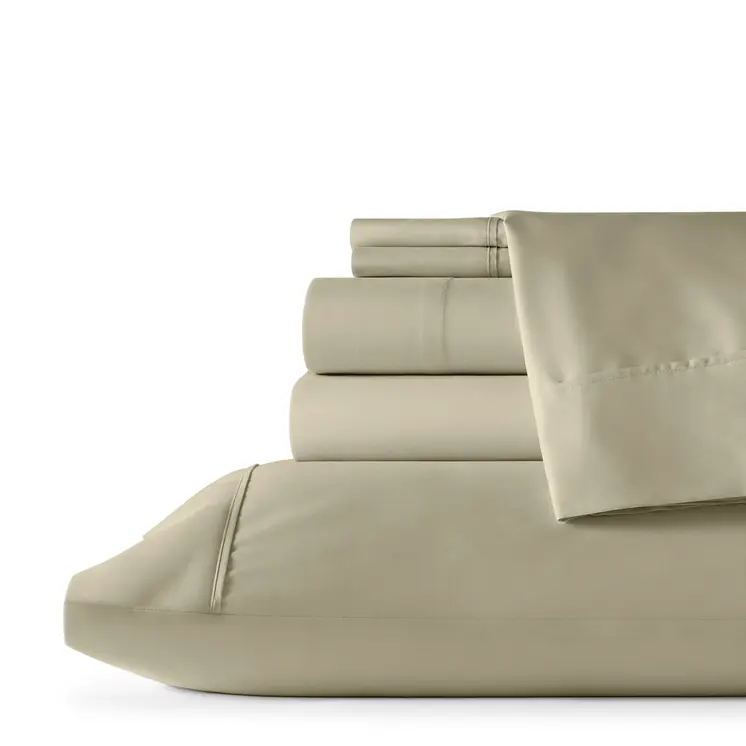 Six Piece Cream Microfiber King Sheet Set