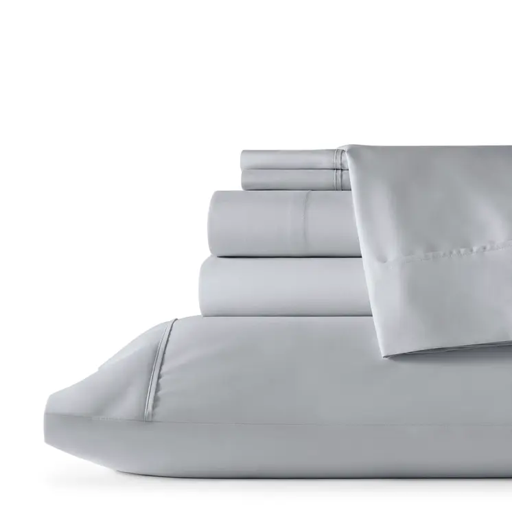 Six Piece Silver Microfiber King Sheet Set