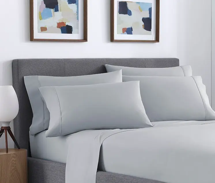 Six Piece Silver Microfiber King Sheet Set