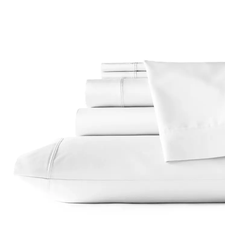 Six Piece White Tencel Lyocell King Sheet Set