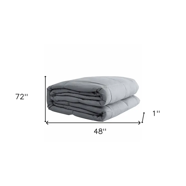 48" X 72" Light Gray Cotton Quilted Plush 15 Pound Weighted Blanket