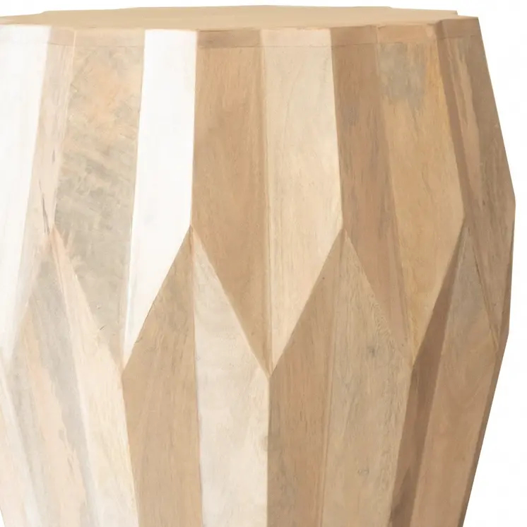 23" White Solid Wood Round End Table