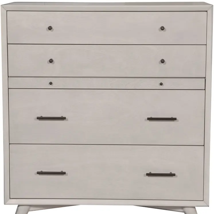 38" Gray Solid Wood Four Drawer Chest