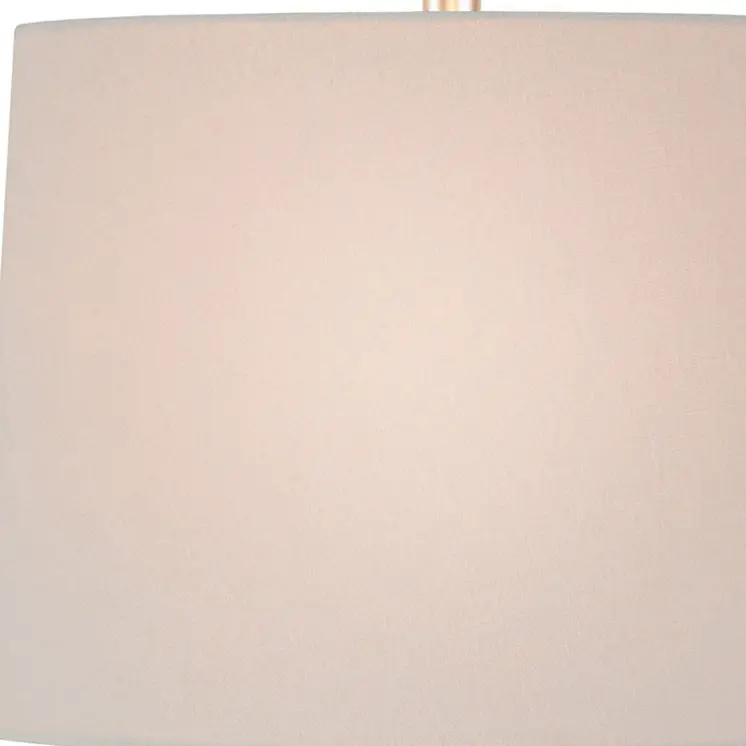 21" Clear Glass Gourd Table Lamp With White Drum Shade