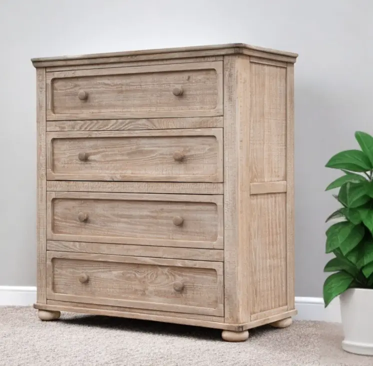 40" Natural Solid Wood Four Drawer Chest