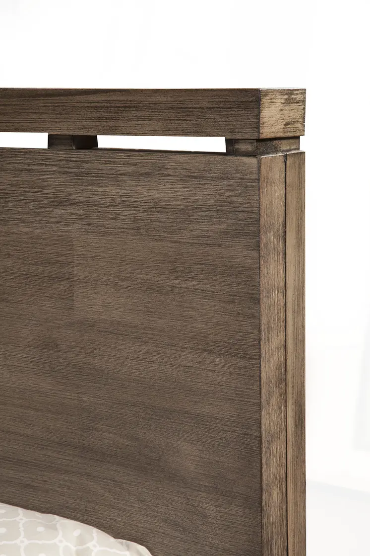 Gray Distressed Solid Wood Queen Bed Frame