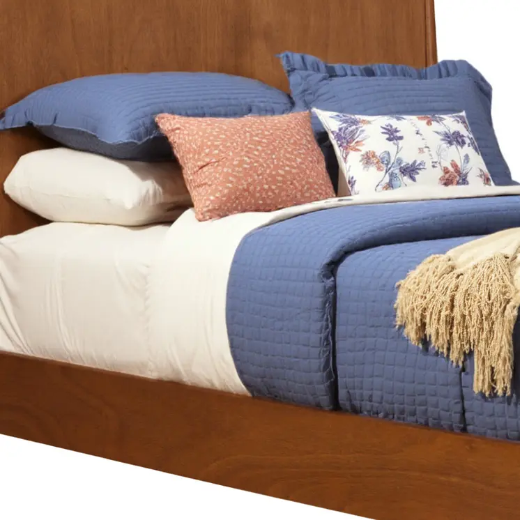 Brown Solid Wood Queen Bed Frame
