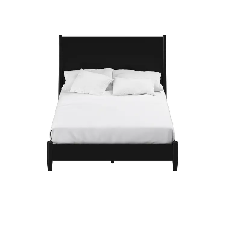 Black Solid Wood King Bed Frame