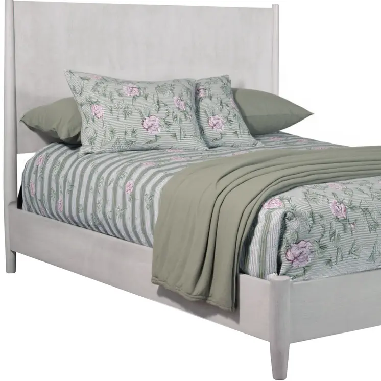 Gray Solid Wood Queen Bed Frame