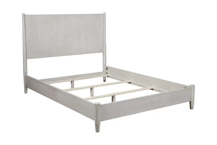 Gray Solid Wood Queen Bed Frame
