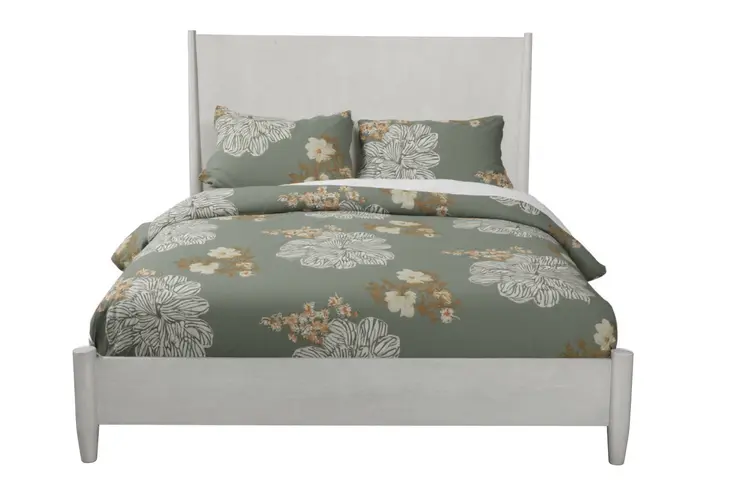 Gray Solid Wood Queen Bed Frame