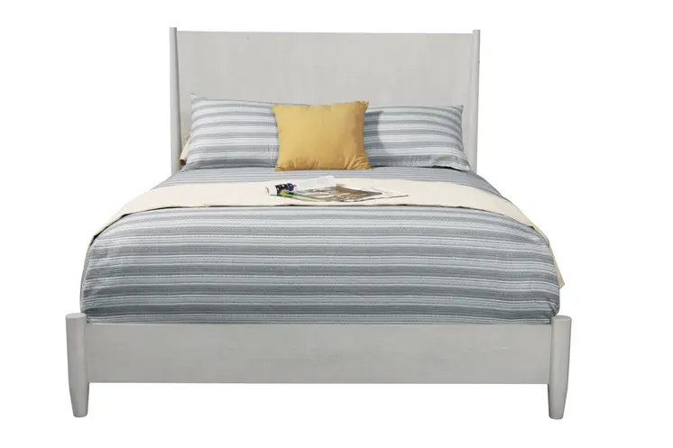 Gray Solid Wood California King Bed Frame
