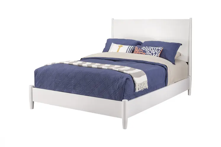 White Solid Wood California King Bed Frame