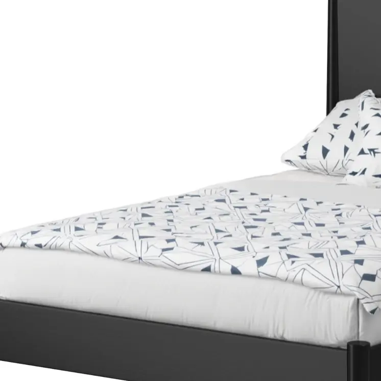 Black Solid Wood Full Bed Frame