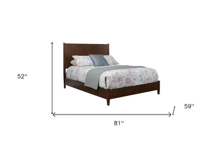 Brown Solid Wood Full Bed Frame