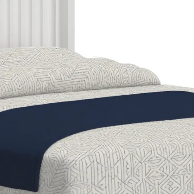 White Ribbed Texture Solid Wood Full Bed Frame
