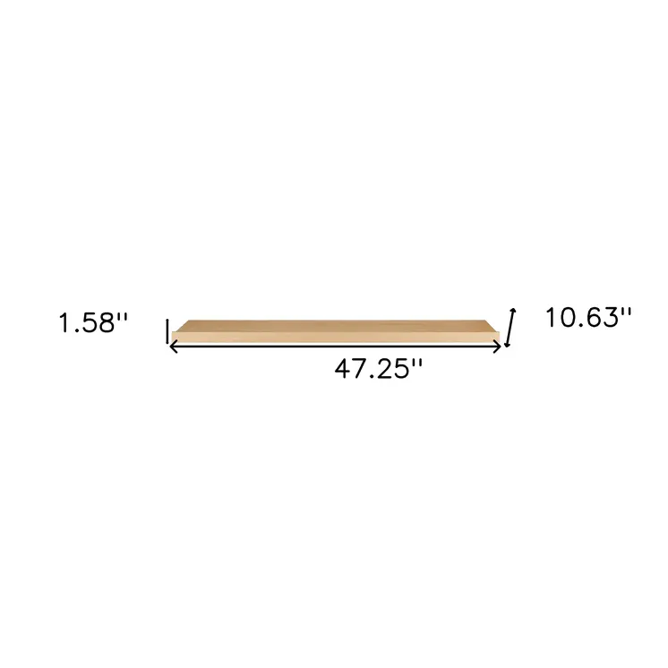 47" Natural Wood Wall Mounted Floating Shelf
