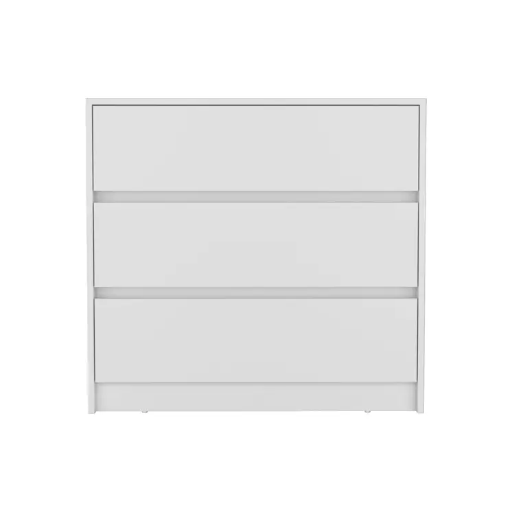 33" White Three Drawer Dresser